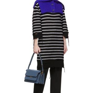 Marni trunk medium bag saffiano leather navy